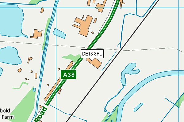 DE13 8FL map - OS VectorMap District (Ordnance Survey)