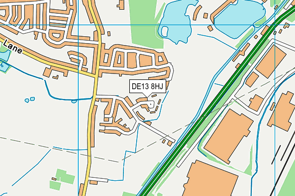 DE13 8HJ map - OS VectorMap District (Ordnance Survey)