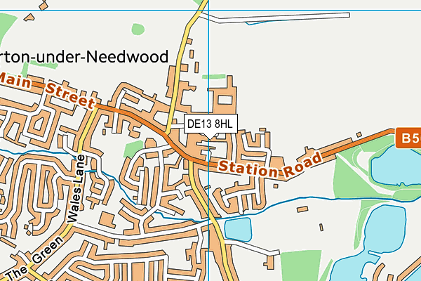 DE13 8HL map - OS VectorMap District (Ordnance Survey)