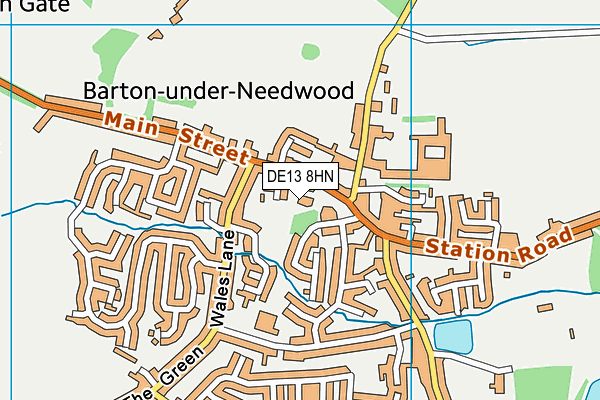 DE13 8HN map - OS VectorMap District (Ordnance Survey)