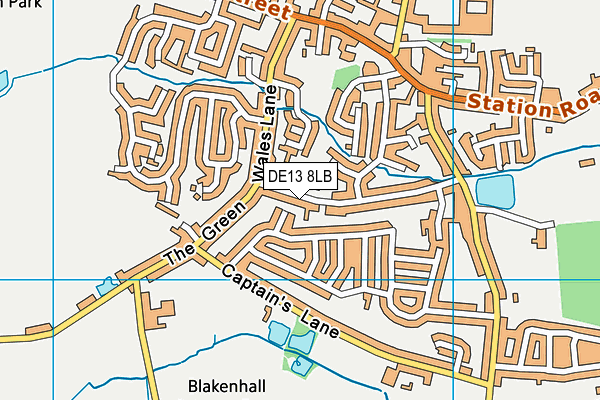 DE13 8LB map - OS VectorMap District (Ordnance Survey)