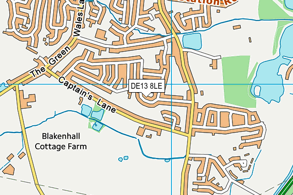 DE13 8LE map - OS VectorMap District (Ordnance Survey)