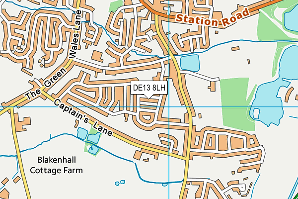 DE13 8LH map - OS VectorMap District (Ordnance Survey)