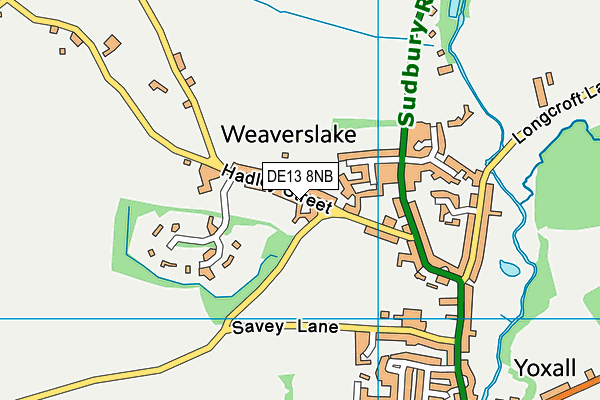 Weaverslake Sports Ground map (DE13 8NB) - OS VectorMap District (Ordnance Survey)