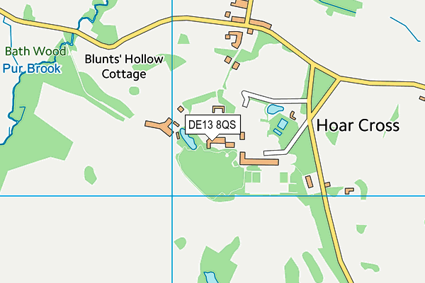Hoar Cross Hall Spa Hotel map (DE13 8QS) - OS VectorMap District (Ordnance Survey)