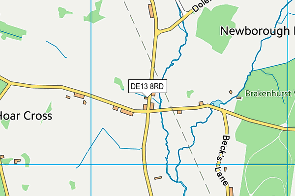DE13 8RD map - OS VectorMap District (Ordnance Survey)