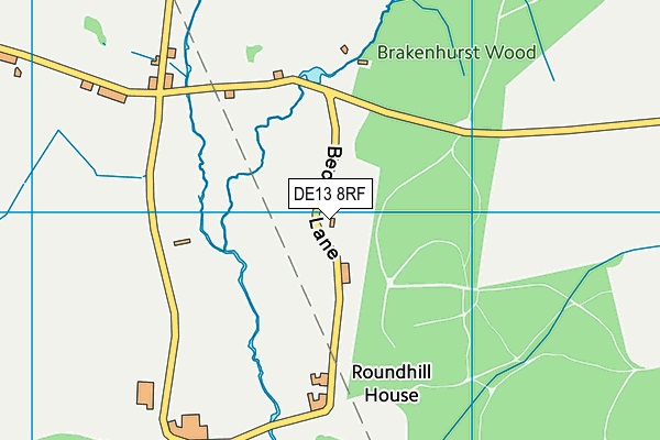 DE13 8RF map - OS VectorMap District (Ordnance Survey)