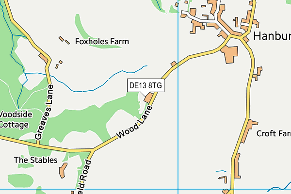 DE13 8TG map - OS VectorMap District (Ordnance Survey)