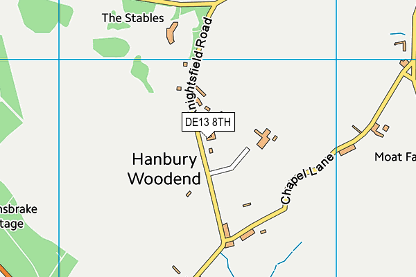 Draycott And Hanbury Cricket Club map (DE13 8TH) - OS VectorMap District (Ordnance Survey)