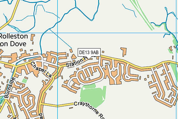 DE13 9AB map - OS VectorMap District (Ordnance Survey)