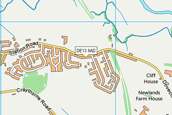 DE13 9AD map - OS VectorMap District (Ordnance Survey)