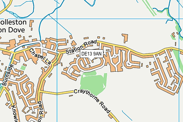 DE13 9AN map - OS VectorMap District (Ordnance Survey)