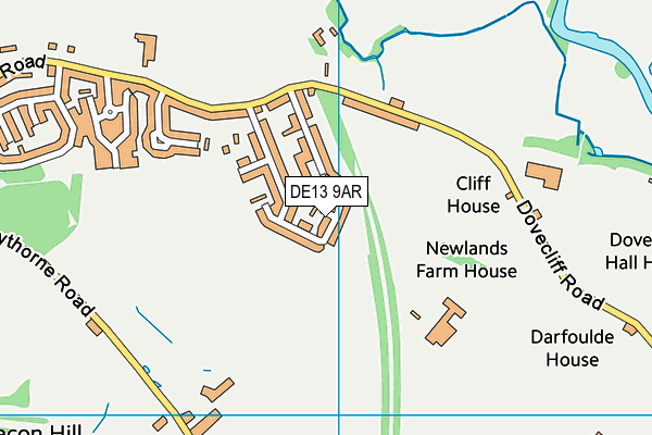 DE13 9AR map - OS VectorMap District (Ordnance Survey)