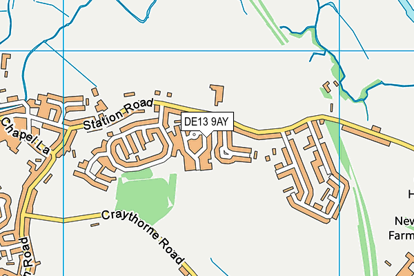 DE13 9AY map - OS VectorMap District (Ordnance Survey)