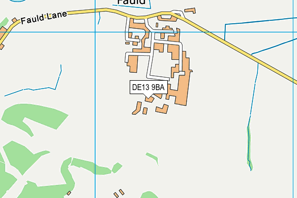 DE13 9BA map - OS VectorMap District (Ordnance Survey)