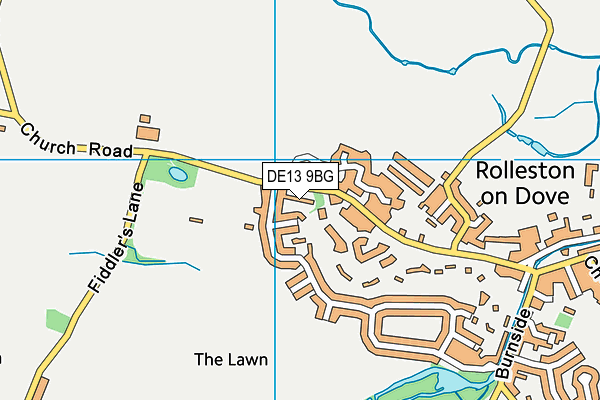 DE13 9BG map - OS VectorMap District (Ordnance Survey)