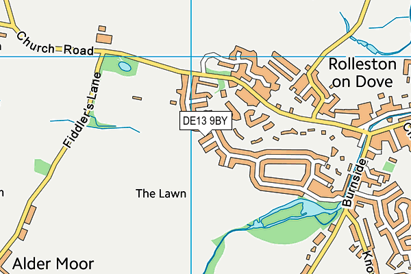 DE13 9BY map - OS VectorMap District (Ordnance Survey)