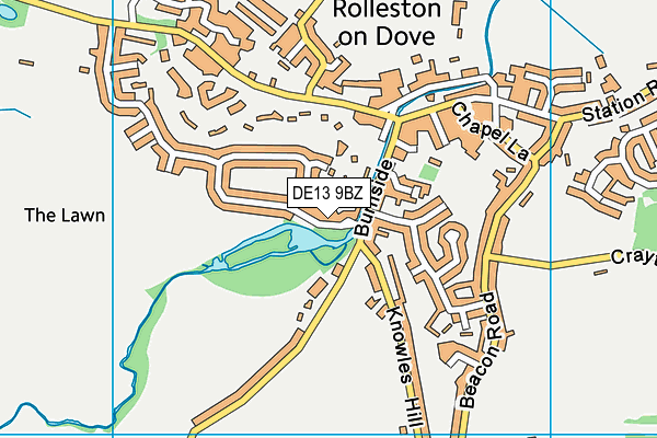 DE13 9BZ map - OS VectorMap District (Ordnance Survey)