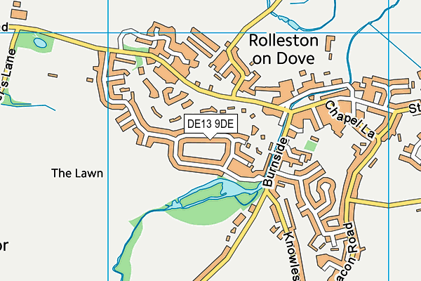 DE13 9DE map - OS VectorMap District (Ordnance Survey)