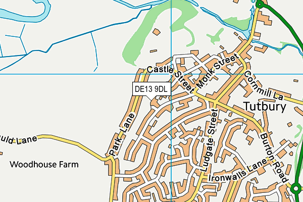 DE13 9DL map - OS VectorMap District (Ordnance Survey)