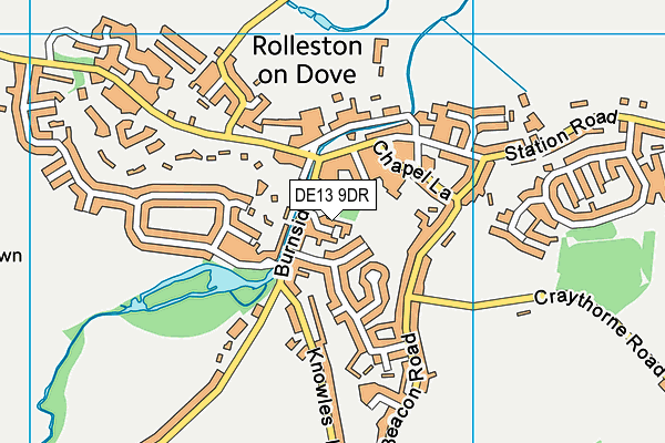 DE13 9DR map - OS VectorMap District (Ordnance Survey)