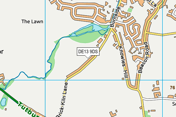 DE13 9DS map - OS VectorMap District (Ordnance Survey)