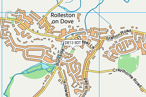 DE13 9DT map - OS VectorMap District (Ordnance Survey)
