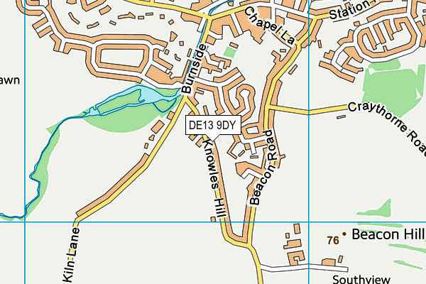DE13 9DY map - OS VectorMap District (Ordnance Survey)