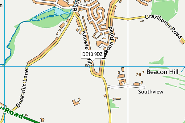DE13 9DZ map - OS VectorMap District (Ordnance Survey)