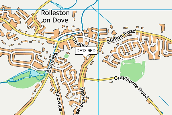 DE13 9ED map - OS VectorMap District (Ordnance Survey)