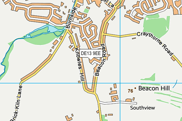 DE13 9EE map - OS VectorMap District (Ordnance Survey)