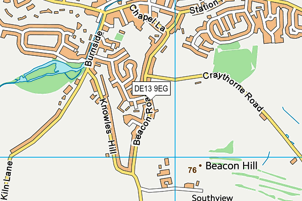 DE13 9EG map - OS VectorMap District (Ordnance Survey)