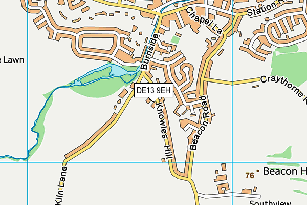 DE13 9EH map - OS VectorMap District (Ordnance Survey)