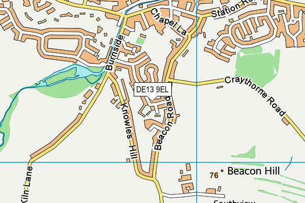 DE13 9EL map - OS VectorMap District (Ordnance Survey)