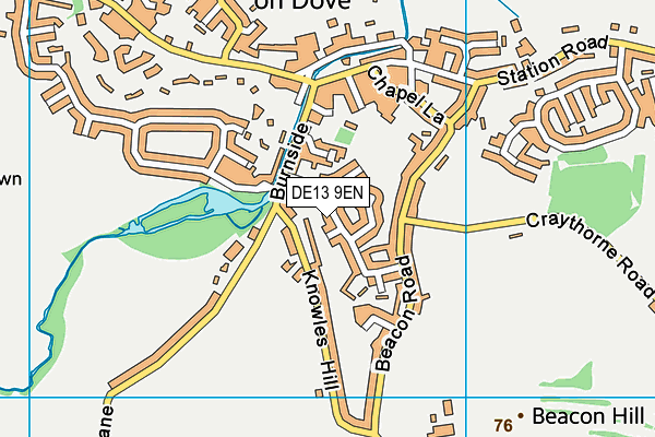 DE13 9EN map - OS VectorMap District (Ordnance Survey)