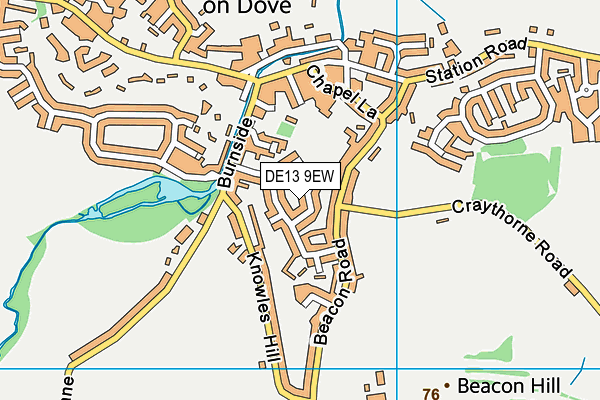 DE13 9EW map - OS VectorMap District (Ordnance Survey)