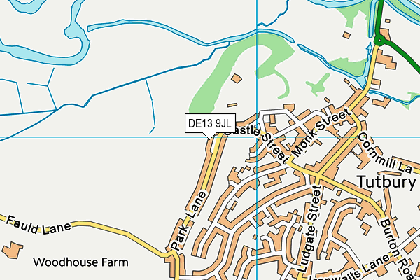 DE13 9JL map - OS VectorMap District (Ordnance Survey)