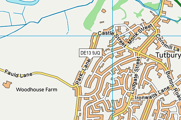 DE13 9JQ map - OS VectorMap District (Ordnance Survey)