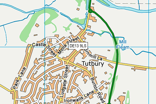 Map of TUTBURY GRILL LTD at district scale