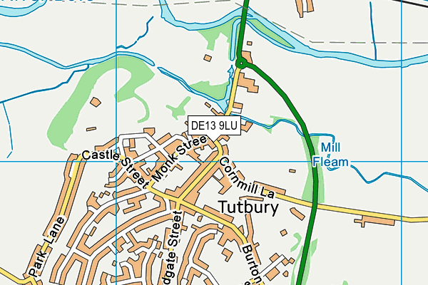 DE13 9LU map - OS VectorMap District (Ordnance Survey)