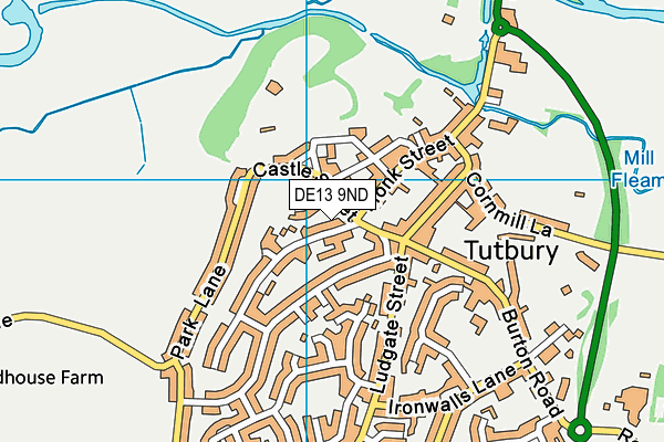 DE13 9ND map - OS VectorMap District (Ordnance Survey)