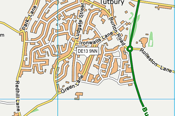 DE13 9NN map - OS VectorMap District (Ordnance Survey)