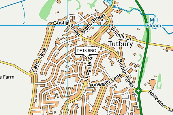 DE13 9NQ map - OS VectorMap District (Ordnance Survey)