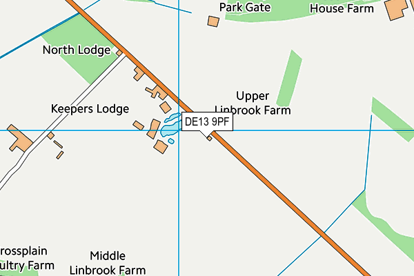 DE13 9PF map - OS VectorMap District (Ordnance Survey)
