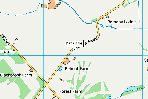 Belmont Golf Club map (DE13 9PH) - OS VectorMap District (Ordnance Survey)