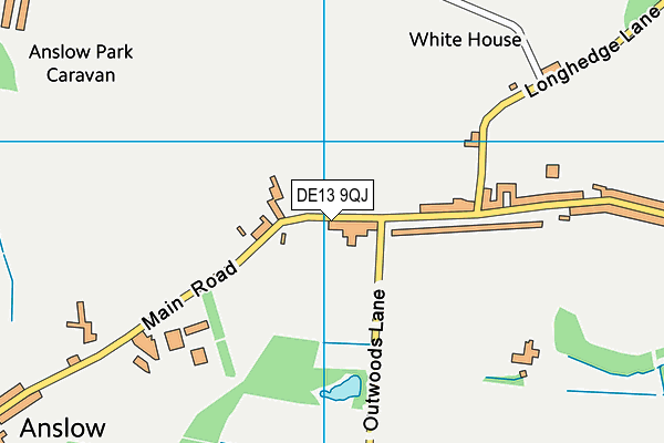 DE13 9QJ map - OS VectorMap District (Ordnance Survey)