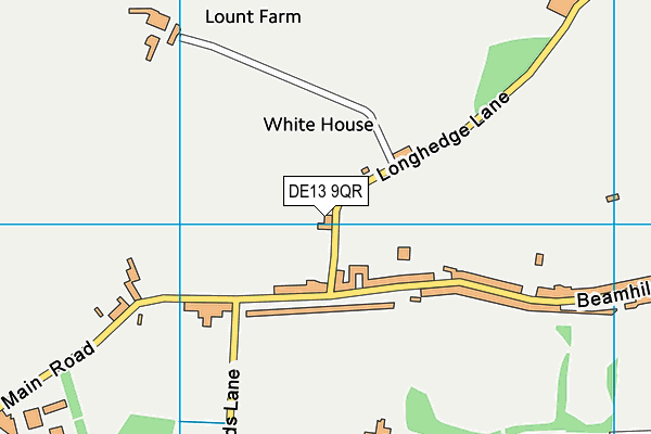 DE13 9QR map - OS VectorMap District (Ordnance Survey)