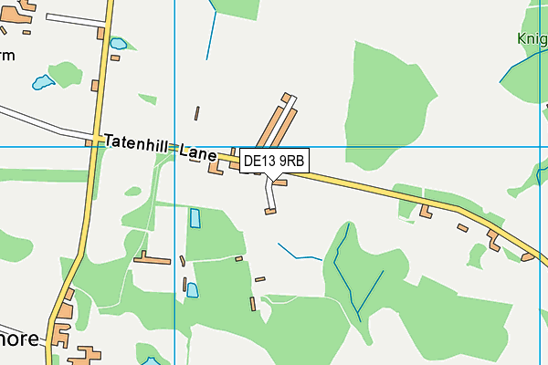 DE13 9RB map - OS VectorMap District (Ordnance Survey)