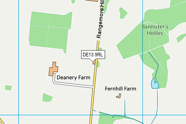 DE13 9RL map - OS VectorMap District (Ordnance Survey)