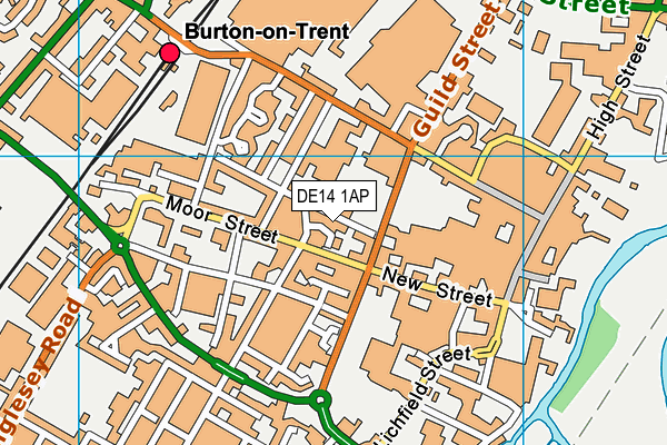 DE14 1AP map - OS VectorMap District (Ordnance Survey)